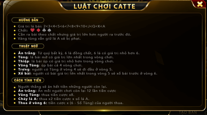 Luật chơi bài Cát tê