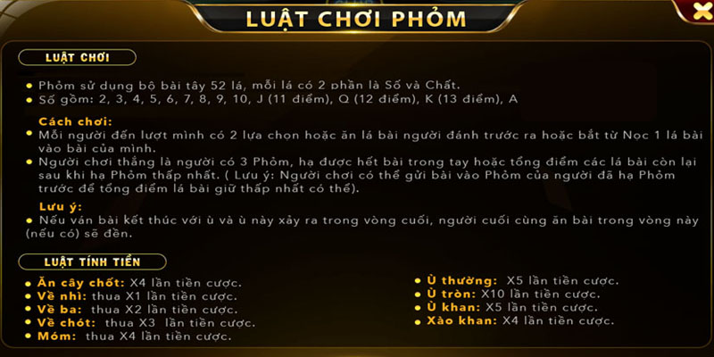 Luật chơi bài phỏm trên Ho88