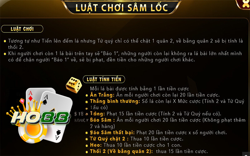 Luật chơi sâm Ho88