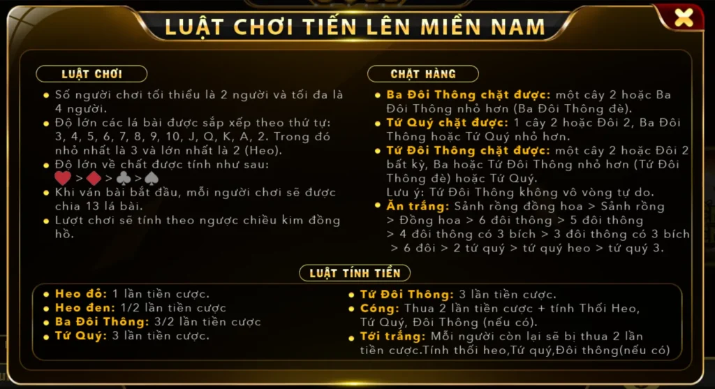 Luật chơi tiến lên miền nam